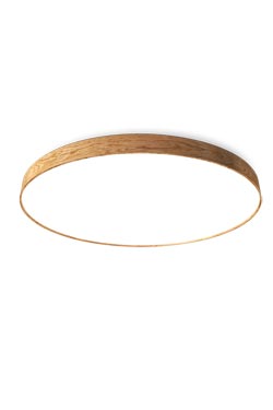Grand plafonnier rond en chêne, cadre très fin - Plafonnier by Trilum