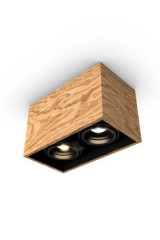 Mini spot 2 lumières en chêne 22x12cm - Plafonnier by Trilum