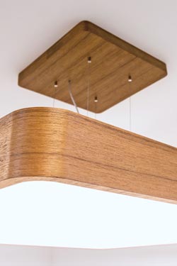 WoodLED 120cm square oak pendant