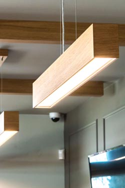WoodLED Linus rectangular oak pendant110cm