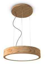WoodLED round oak pendant 60cm - Pendants by Trilum