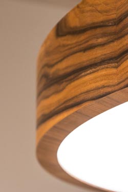 WoodLED round oak pendant 90cm