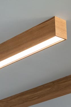 WoodLED Linus plafonnier rectangulaire en chêne 110cm