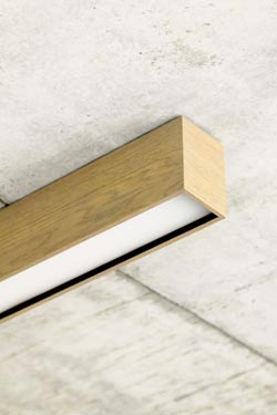 WoodLED Linus plafonnier rectangulaire en chêne 110cm