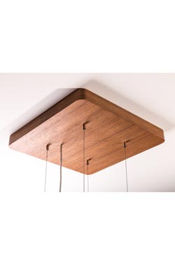 WoodLED suspension carrée en chêne 120cm