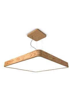 WoodLED suspension carrée en chêne 120cm - Suspension by Trilum