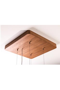 WoodLED suspension carrée en chêne 60cm
