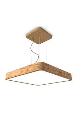 WoodLED suspension carrée en chêne 90cm - Suspension by Trilum
