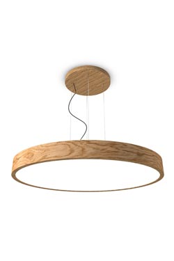 WoodLED suspension ronde en chêne 120cm - Suspension by Trilum
