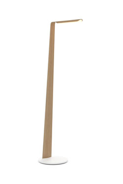 Lampadaire en bois et LED intégré Swan 