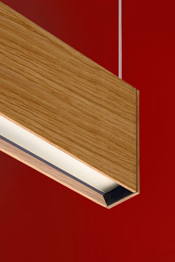 LED120 suspension linéaire en chêne double éclairage LED 74cm