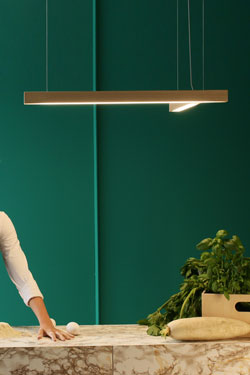 LED40 suspension contemporaine forme en L