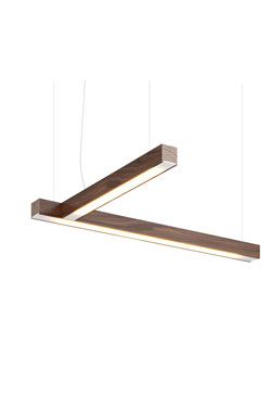 LED40 suspension en bois de noyer en forme de L - Suspension by TUNTO