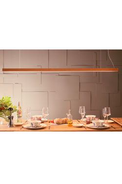 Led40 suspension linéaire en chêne 160cm