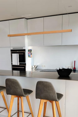 Led40 suspension linéaire en chêne 160cm