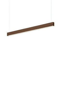 Square linear pendant lamp in walnut 104cm - Pendants by TUNTO