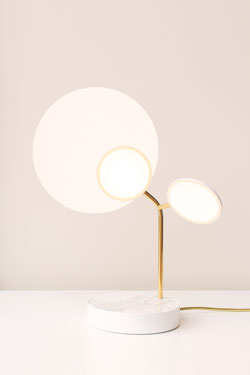White and gold table lamp Ballon
