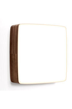 Cube large square wall light in walnut LED panel 50cm - Wall lights by TUNTO