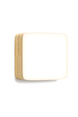 Cube small rectangular wooden wall light 