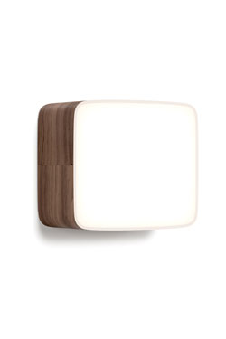 Small rectangle wall lamp in walnut Cube