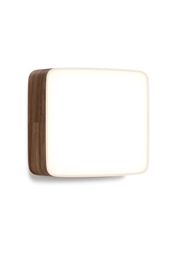 Small rectangle wall lamp in walnut Cube