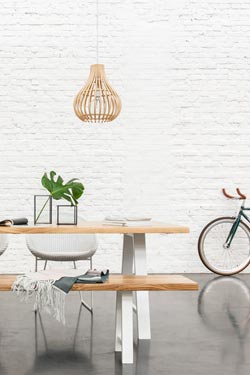 Bulb mini suspension en rotin naturel