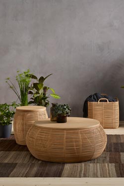 Vivi end table in natural rattan