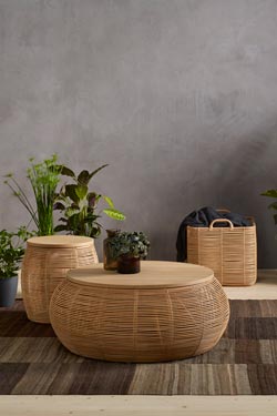 Panier rectangulaire en rotin naturel Vivi