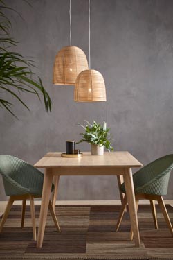 Suspension en rotin naturel Vivi grand modèle