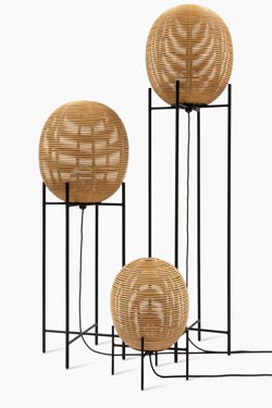 Sari table or floor lamp in natural rattan