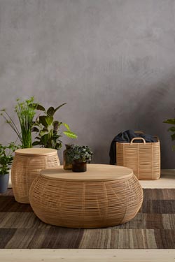Vivi table basse grand modèle en rotin naturel