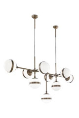 Large chandelier with glass ball and antique brass structure Peggy - Chandeliers by Vistosi