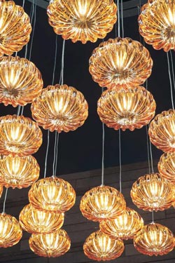 Diamante suspension en verre de Murano incolore 14cm
