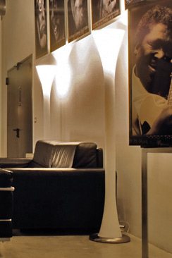 White opal glass floor lamp on all its height two lights Lepanto