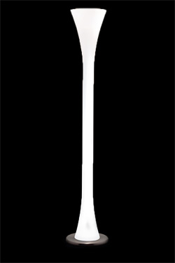 White opal glass floor lamp on all its height two lights Lepanto - Floor lamps by Vistosi