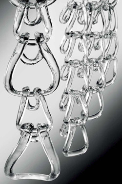 Giogali suspension en maillons de cristal transparent