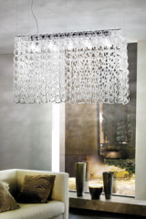 Giogali suspension en maillons de cristal transparent - Suspension by Vistosi