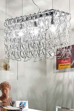 Giogali suspension en maillons de verre 185 maillons - Suspension by Vistosi