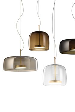 Grande suspension en verre fumé Jube