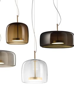 Jube petite suspension en verre transparent et métal doré satiné