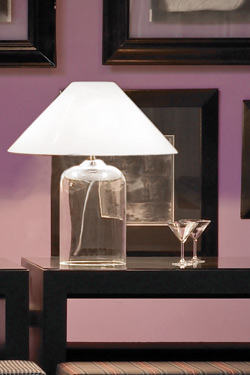 Lampe de table avec abat-jour en verre de Murano opale blanc Alega LT