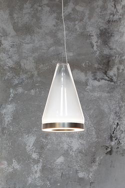 Medea suspension conique en verre blanc - Suspension by Vistosi
