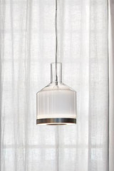 Medea suspension graphique en verre blanc - Suspension by Vistosi