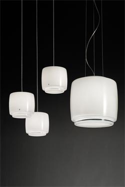 Cylinder frosted Murano glass pendant Bot 16cm
