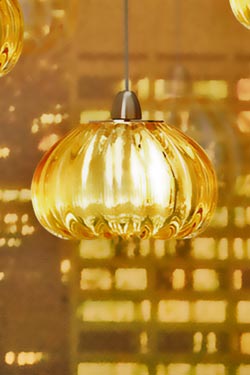 Diamante pendant in clear Murano glass 14cm