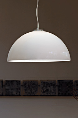 Dress SP G pendant in half sphere white opal Murano glass - Pendants by Vistosi