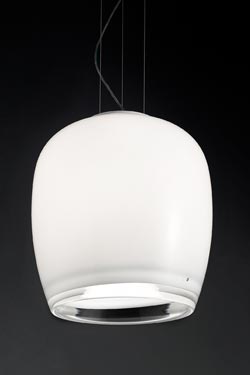 Frosted Murano glass pendant Implode 16cm