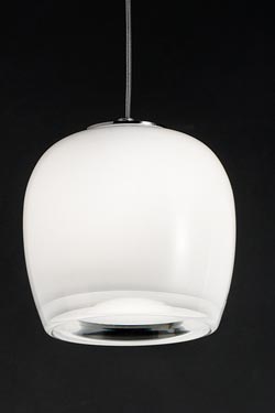 Frosted Murano glass pendant Implode 16cm - Pendants by Vistosi