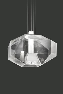 Geometrical pendant in clear glass Stone - Pendants by Vistosi