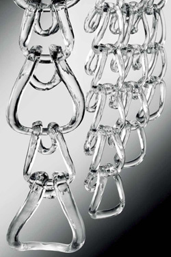 Giogali pendant in glass links 185 links - clear